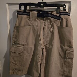 Eddie Bauer Men's Khaki Cargo Shorts with Belt